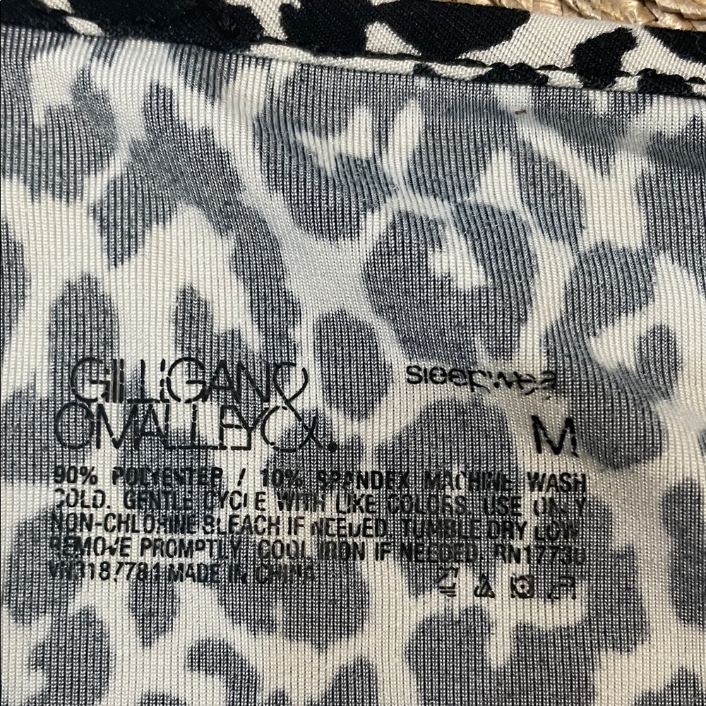Gilligan & O'Malley Black and White Leopard print negligee - Picture 3 of 9